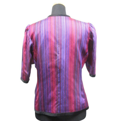 Yves Saint Laurent Collarless Jacket Blouson Quarter Sleeve