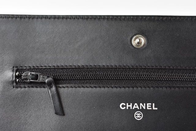 Chanel Chain Wallet Shoulder Bag Long Wallet Caviar Skin Black