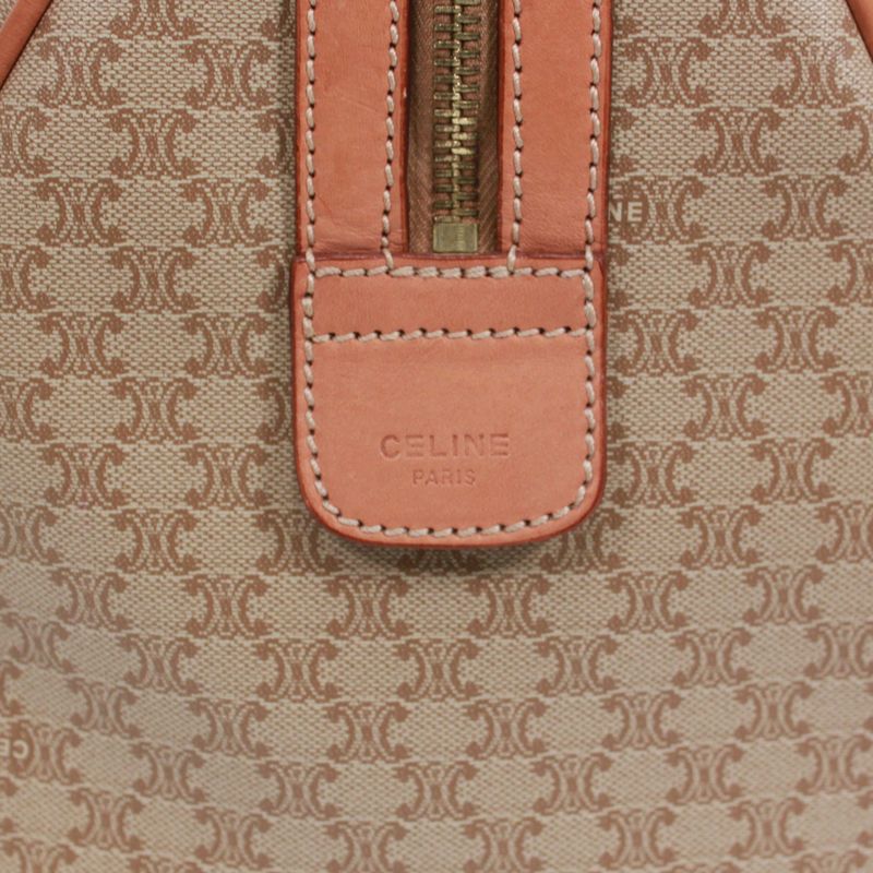 Celine Macadam Leather X PVC Beige Handbag Gold