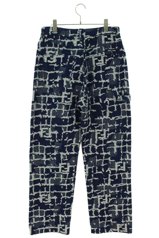 Fendi 24SS Flp345ar9n Blue FF Denim Pants Men's 32