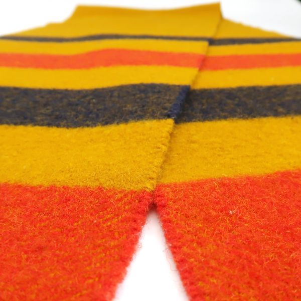 Hermes Cabas Wool Muffler Striped Mustard Yellow Hermes