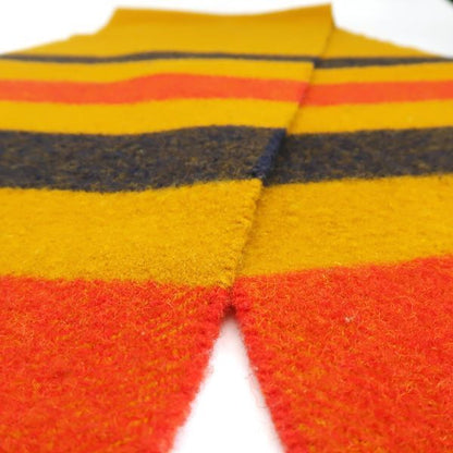 Hermes Cabas Wool Muffler Striped Mustard Yellow Hermes