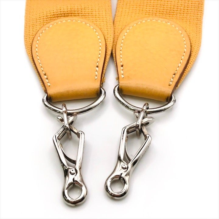 Hermes Shoulder Strap Evelyne Canvas Leather Yellow