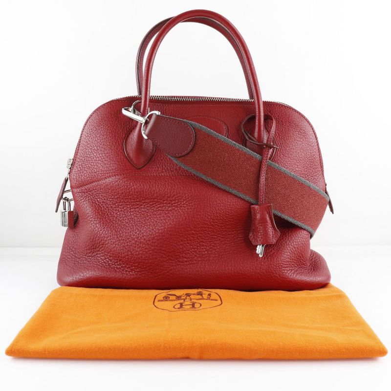 Hermes Bolide 31 Taurillon Clemence Rouge Ash Red □L Ladies Handbag