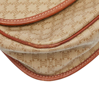 Celine Macadam Star Ball Beige Brown PVC Leather Women's Celine