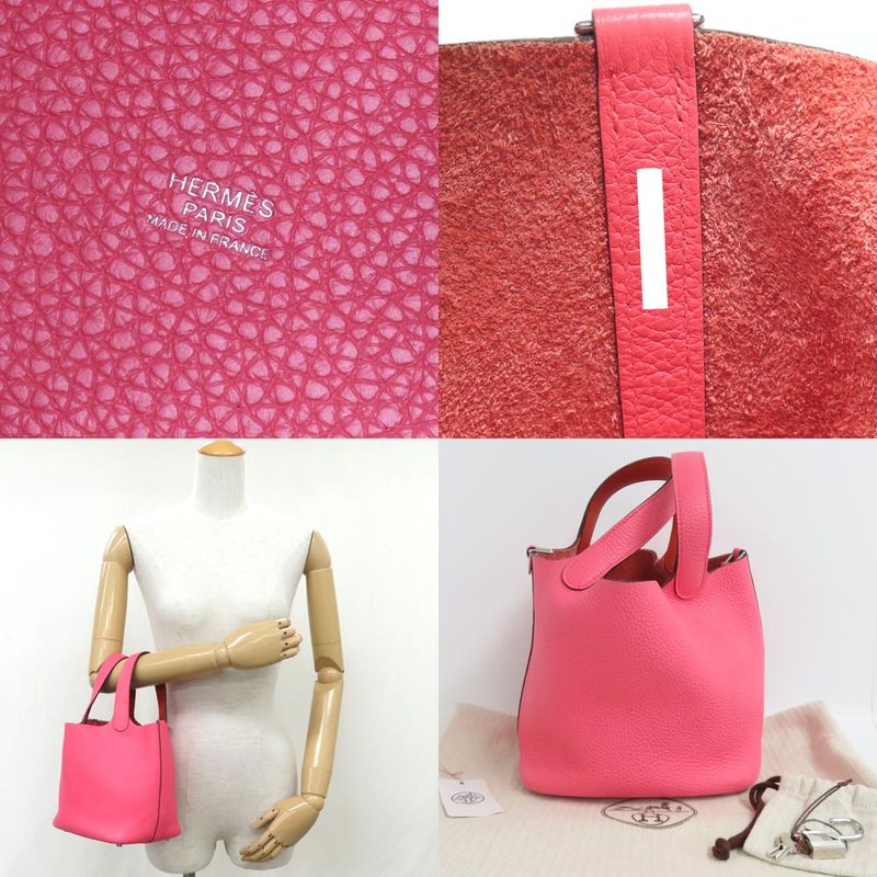 Hermes Picotin Rock PM Eclat Rose Azalea Terbatie Taurillon Clemence