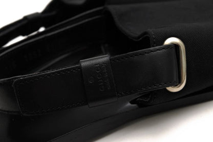 Gucci Sandals Shoes Men Nylon Leather Genuine Black 116 1092 Sandalo Tessuto