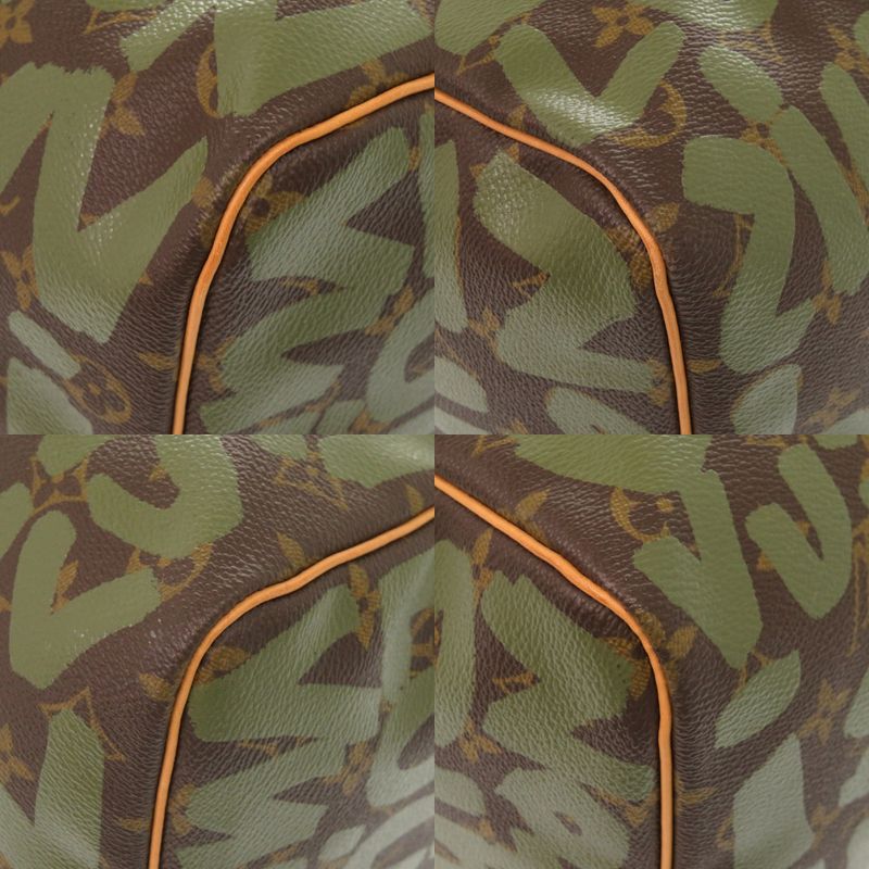 Louis Vuitton Keepall 50 Monogram Graffiti Khaki M92196 Boston Bag LV 0750