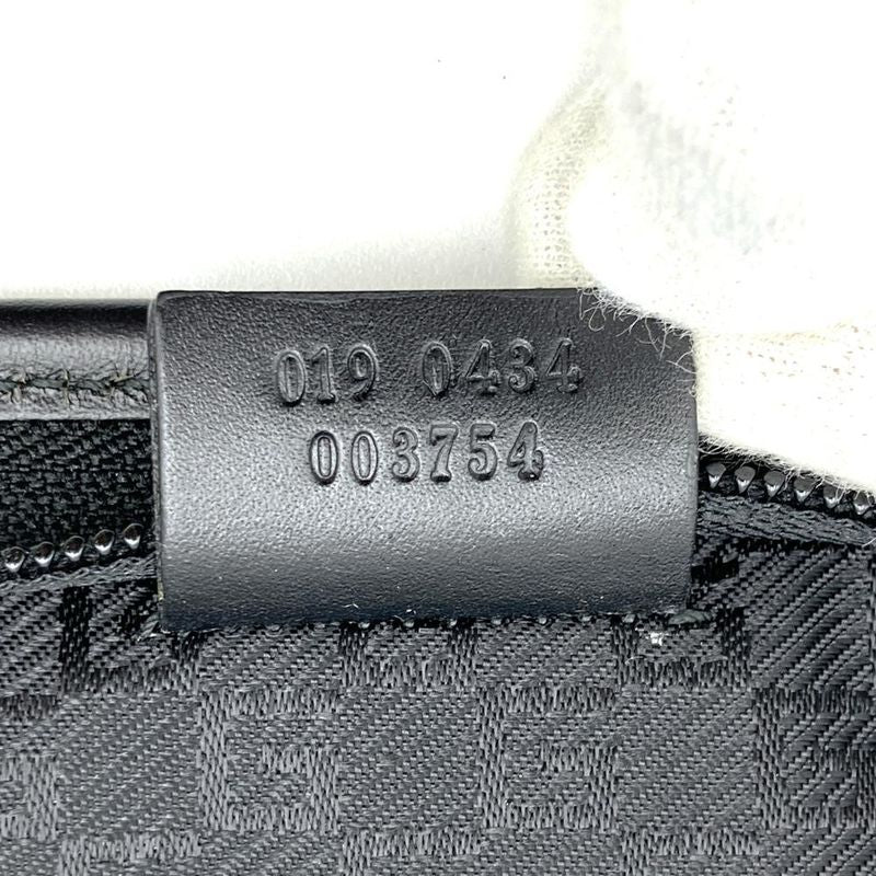 Gucci 019 0434 Clutch Bag Second Bag Leather Nylon With Pouch Black Ladies Men