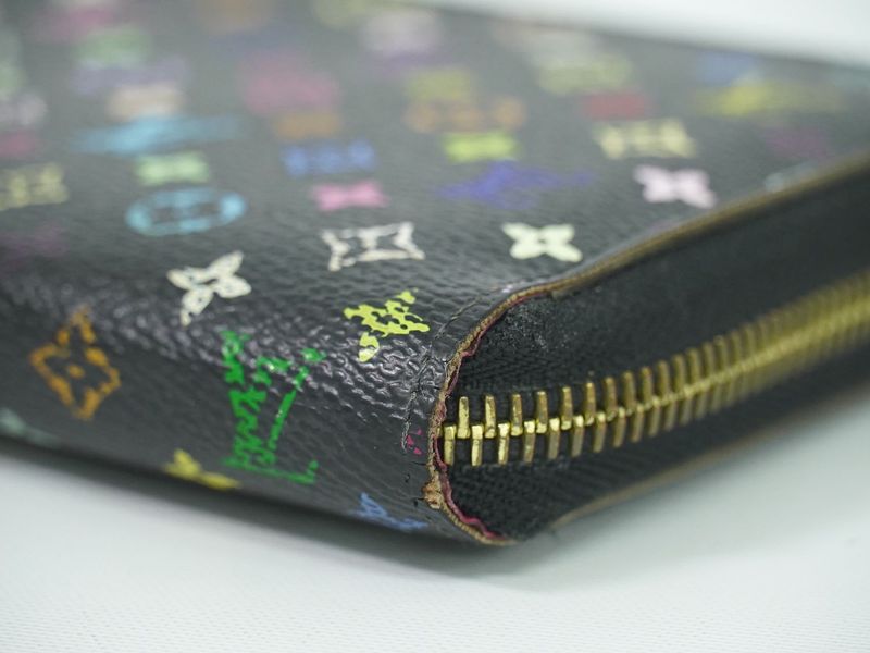 Authentic Louis Vuitton LV Zippy Wallet Monogram Multicolor Long Wallet Noir