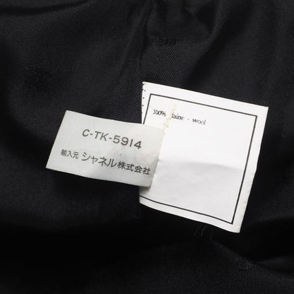 Chanel Skirt Size 38 95A Tight Skirt CC Logo Coco Mark Button Wool Black Made