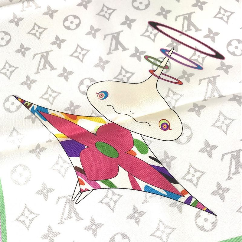 Louis Vuitton Scarf Monogram Superflat Characters Square 70 M96273 Silk Bronze