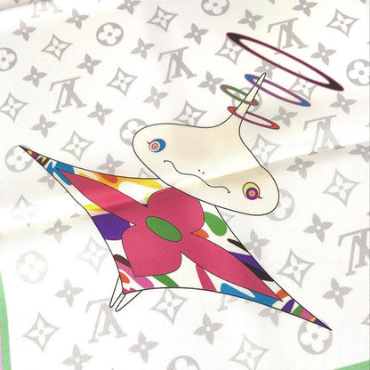 Louis Vuitton Scarf Monogram Superflat Characters Square 70 M96273 Silk Bronze