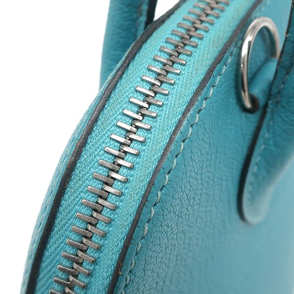 Hermes 2way Bag Bolide 27 Chevre Turquoise Silver Hardware Blue Shoulder H