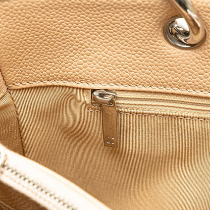 Chanel Matelasse Coco Mark Chain Tote Bag Beige Caviar Skin Women's Chanel