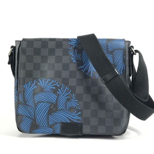 Louis Vuitton Shoulder Bag District PM N41714 Damier Graphite Canvas Black