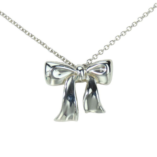 Tiffany & Co Necklace 925 Silver Approx 2.4g Silver Ribbon Cute Accessories