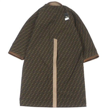  Fendi 2023 Ff0741 FF Logo Zucca Pattern Leather Use Reversible Trench Coat