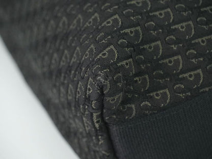 Authentic Christian DIOR Trotter Shoulder Bag Pochette Canvas Black Gray