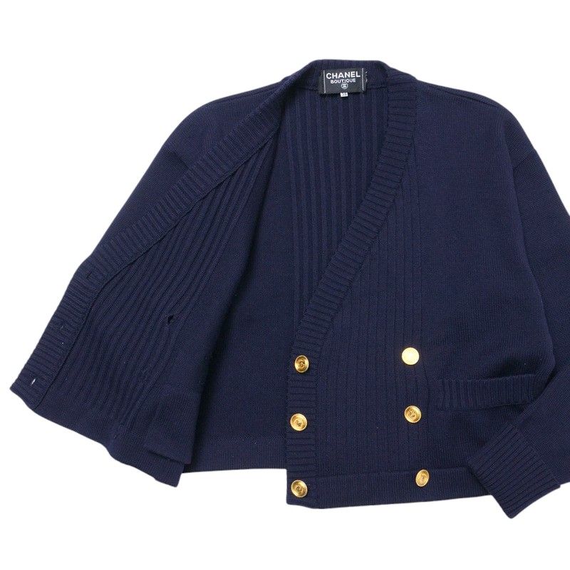 Chanel Vintage Skirt Setup Size 38 Knit Cardigan Knit Tight Skirt COCO Chanel