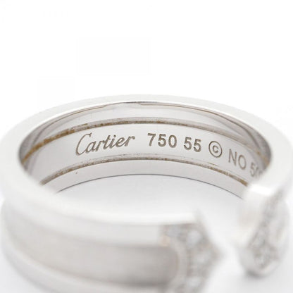 Cartier Ring C2 18K White Gold White Togo Old Diamond #55 Men Women Unisex