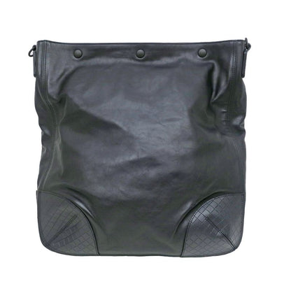 Bottega Veneta Shoulder Bag Black Intrecciato Men's