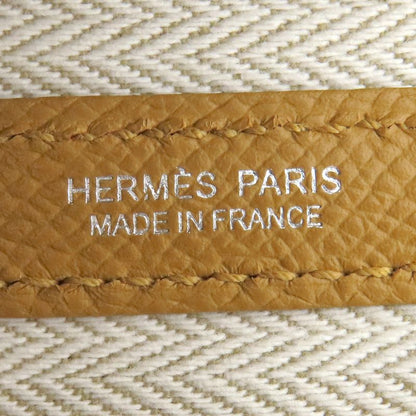 Hermes Tote Garden Party TPM Vaux Epson Sesame Silver Hardware Brown Engraved Z