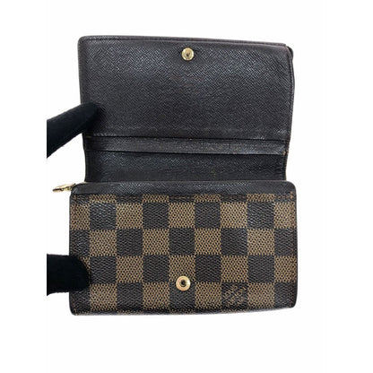 Louis Vuitton Women's Bifold Wallet Damier Porte Feuille Tresor L-Shaped