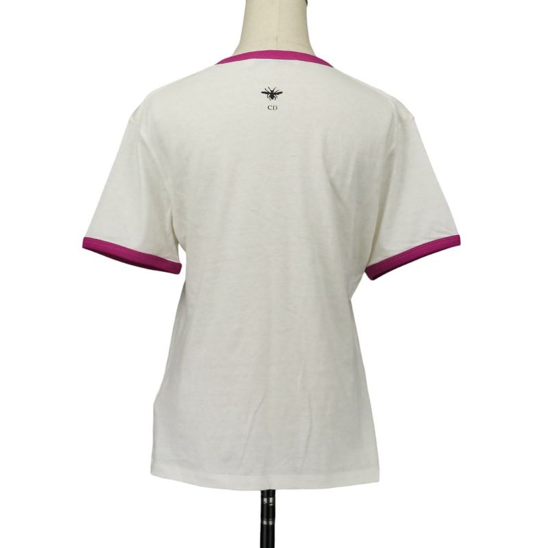 24aw Christian Dior Miss Dior Graffiti Cotton Linen T-Shirt 453t40a4554 Size M