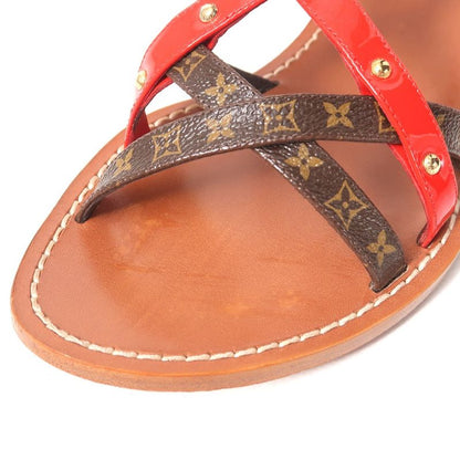 Louis Vuitton Carimbo Sandals Size 37 1 2 Monogram Studded Back Strap Flat