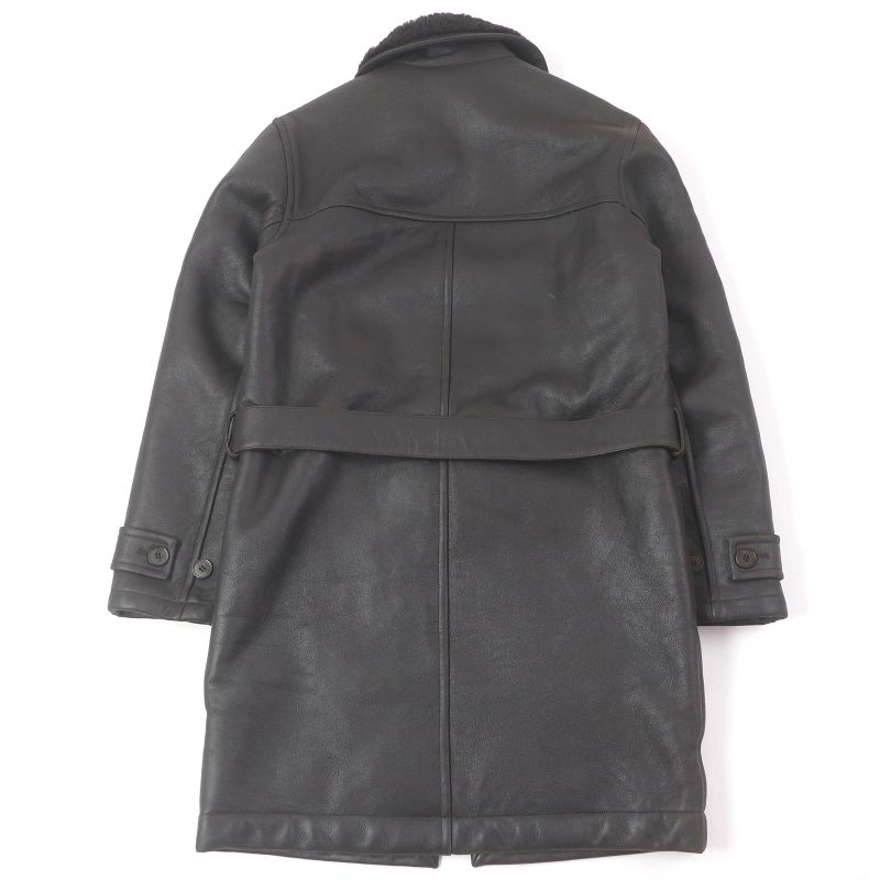 Louis Vuitton 100% Sheepskin Long Length Mouton Coat Brown 46 Made In France