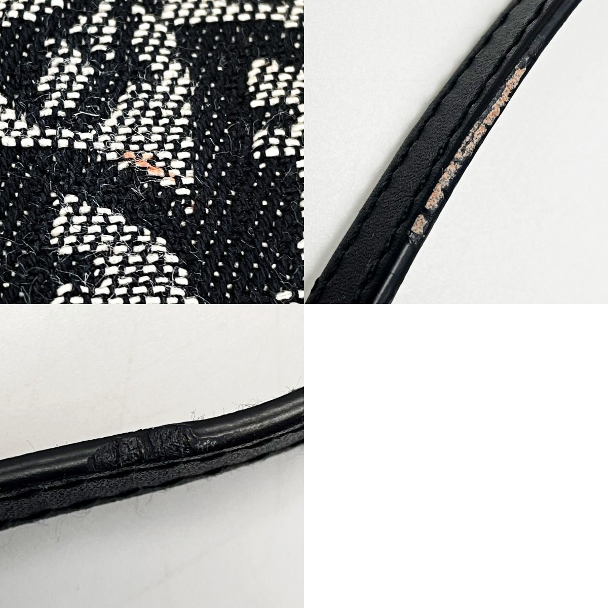 Christian Dior Trotter Mc0032 Navy Saddle Bag Canvas X Leather Ladies