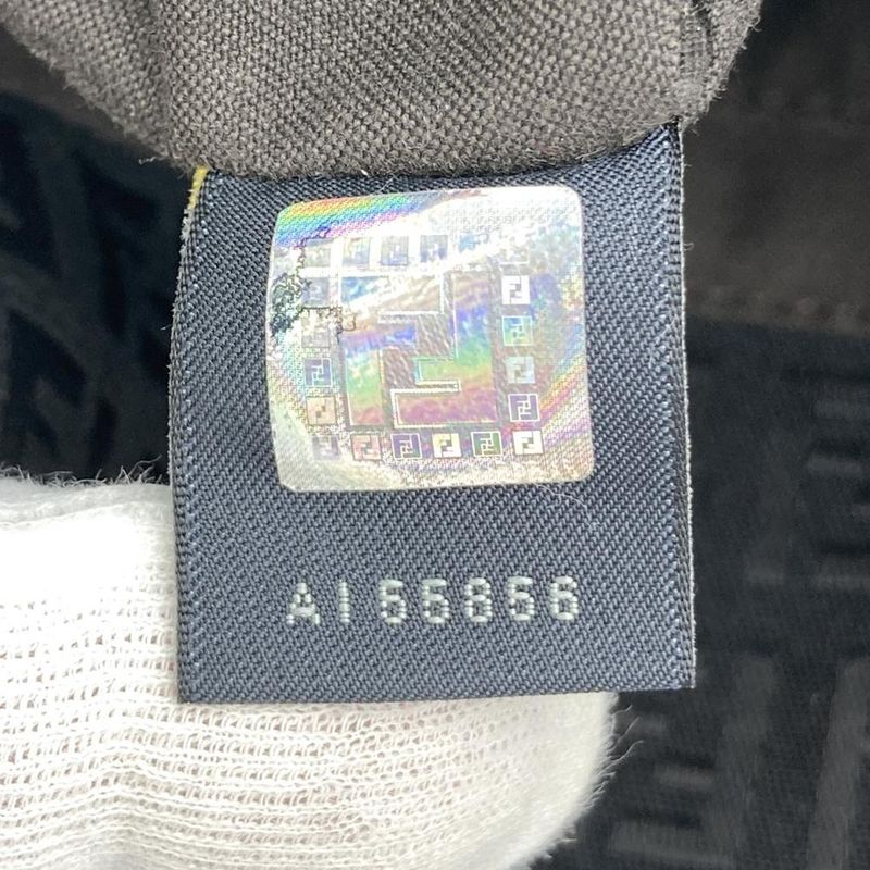 Fendi 2305 8bt075 Zucchino Shoulder Bag Canvas Black Ladies Men Fashion