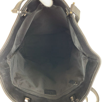 Gucci Black Silver Hardware GG Canvas/leather 31243 Tote Bag Shoulder Bag Women