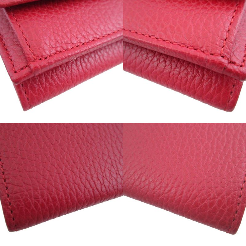 Gucci GG Marmont 523277 Compact Wallet Leather Red Bifold Wallet 0981 Gucci