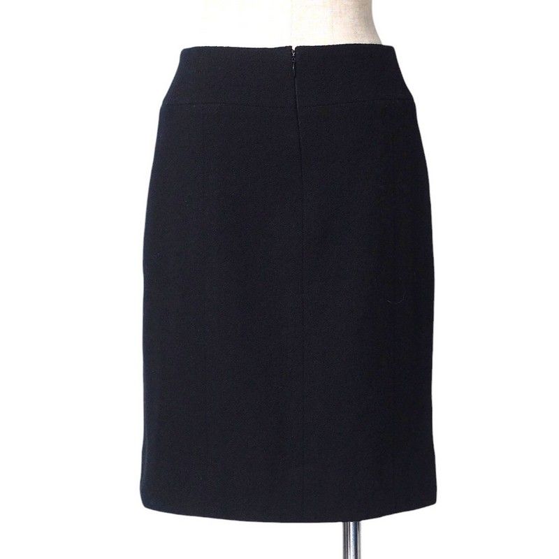Chanel Skirt Size 34 06A Stretch Tight Skirt CC Coco Mark Wool Made In France