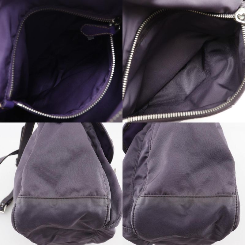 Prada Bt0687 Nylon And Leather Mirtillo Purple Women's Shoulder Bag