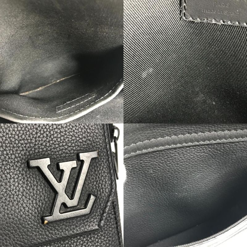 Louis Vuitton Shoulder Bag Pilot Su Ring Bag M23736 Leather Noir Black