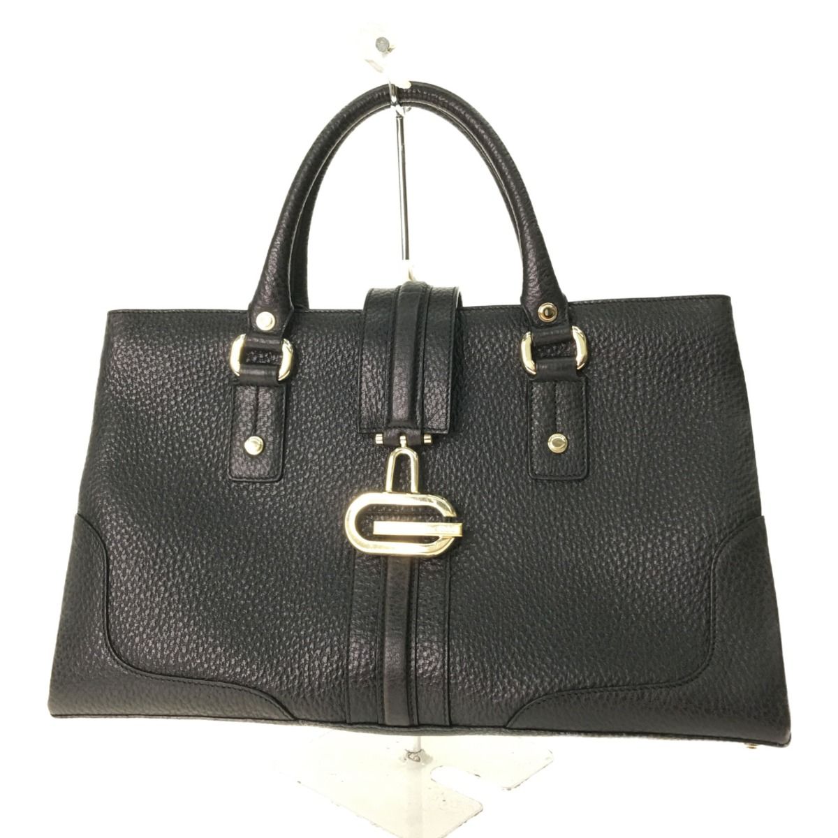 Gucci Women's Gold Hardware Handbag All Leather 131325 Black
