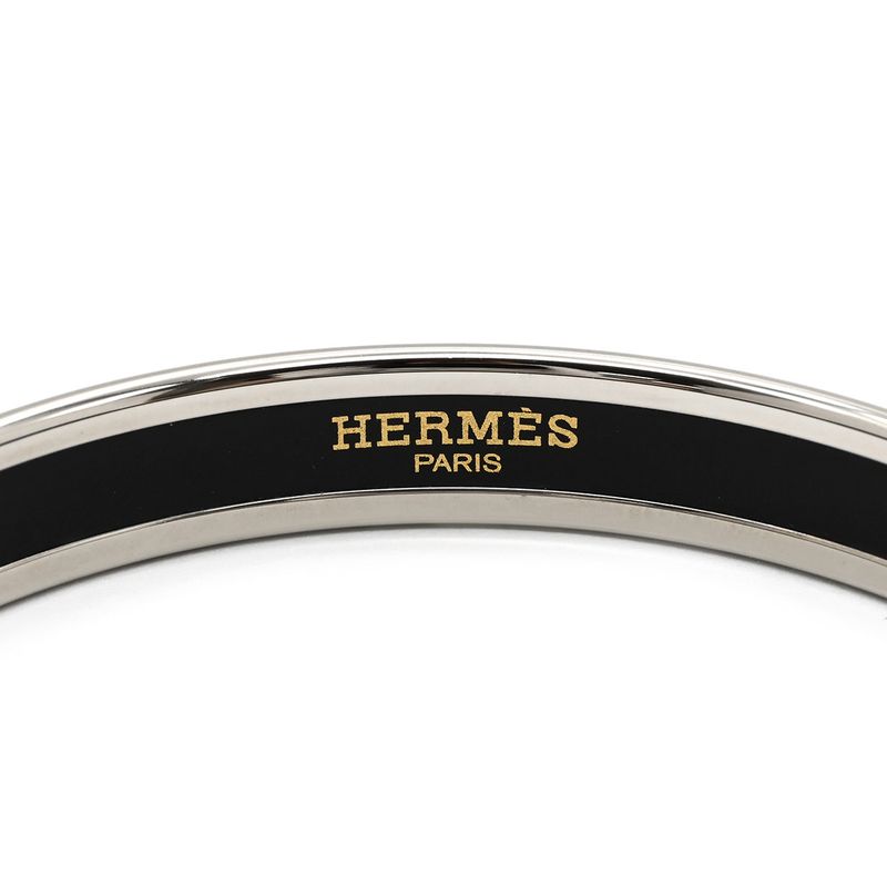 Hermes Bangle Emile PM Metal Cloisonne Multicolor and Silver Hardware