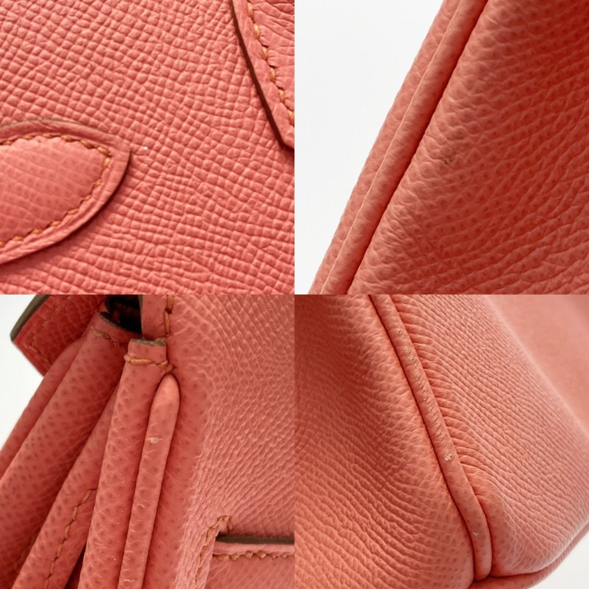 Hermes Birkin 30 Handbag Flamingo Vaux Epson Q Engraved Crochette Cadena