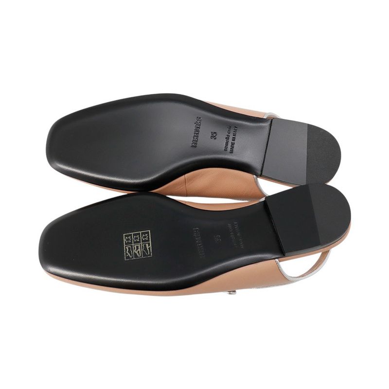 Hermes Ballet Shoes Cles Leather 35 Beige Perlino Gris Argent