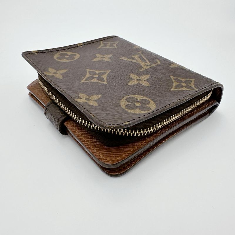 Louis Vuitton M61667 Monogram Compact Zipped Wallet With Zipper Pocket For