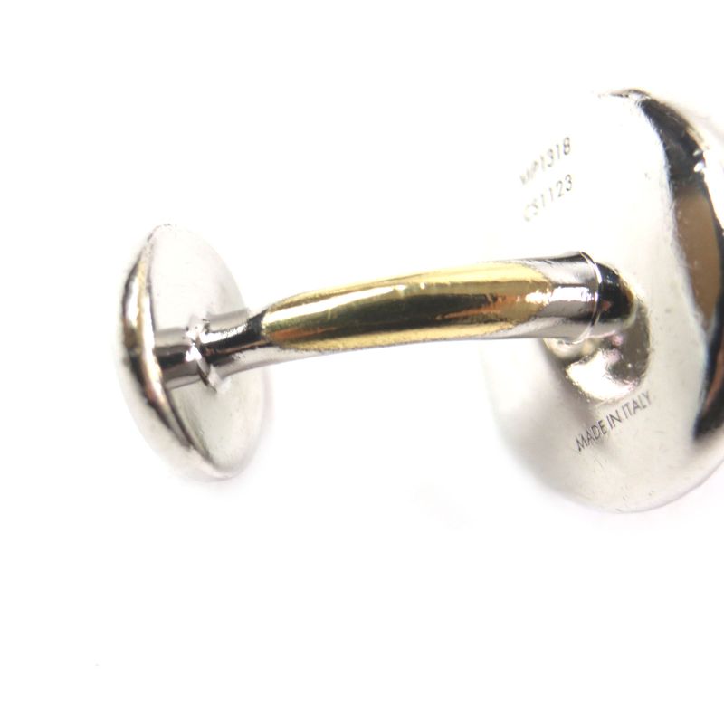 Louis Vuitton Mp1318 Logo Engraved Metal Cufflinks Button Cufflinks Silver With