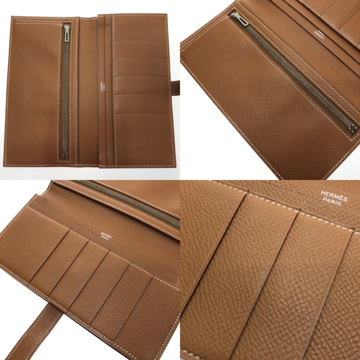 Hermes Long Wallet Bearn Souffle Brown