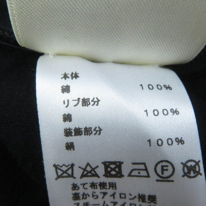 Hermes 2021ss 100% Cotton Front Silk Design Short Sleeve Dress Black 34 Made In