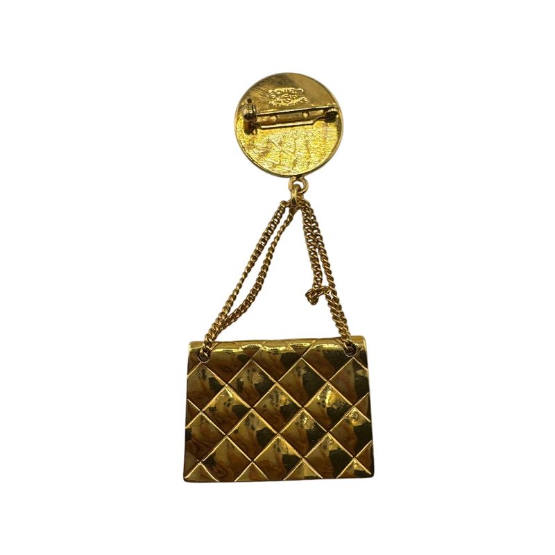 Chanel Matelasse 94P Coco Brooch Gold Ladies