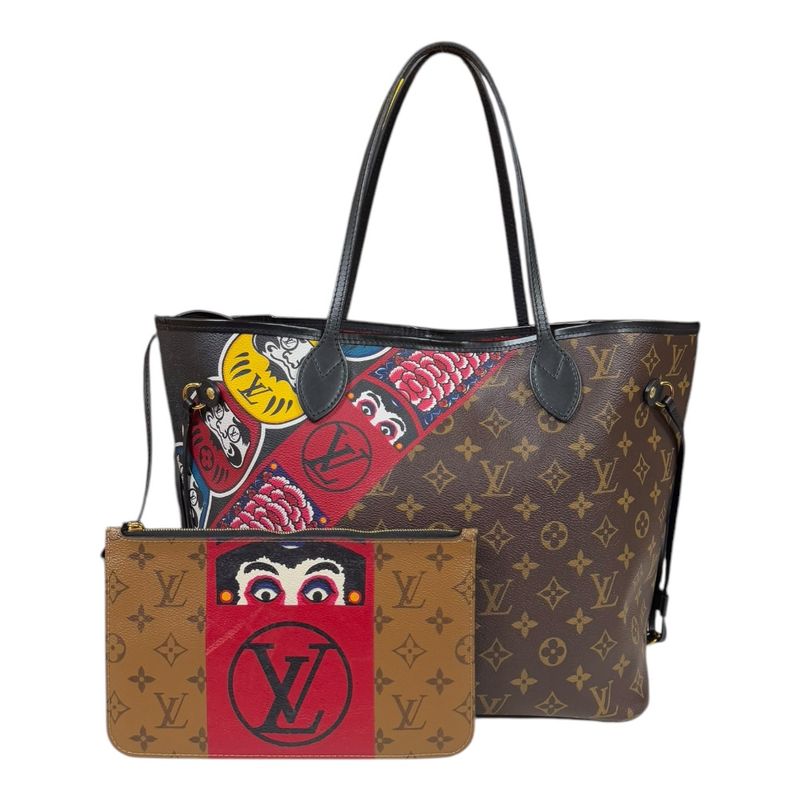 Louis Vuitton Yamamoto Kansai Collaboration Neverfull MM Monogram Tote Bag