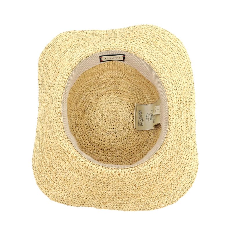 Gucci Straw Hat Straw Hat S Size 56cm (22.05in) Beige Multicolor