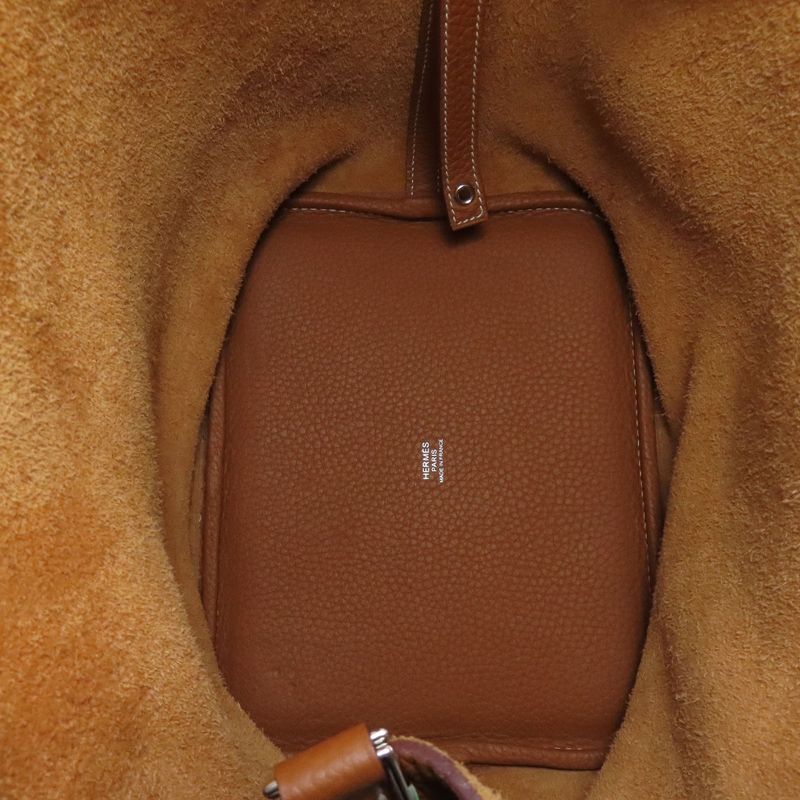 Hermes Picotin Lock MM Gold Silver Hardware Handbag Taurillon Women